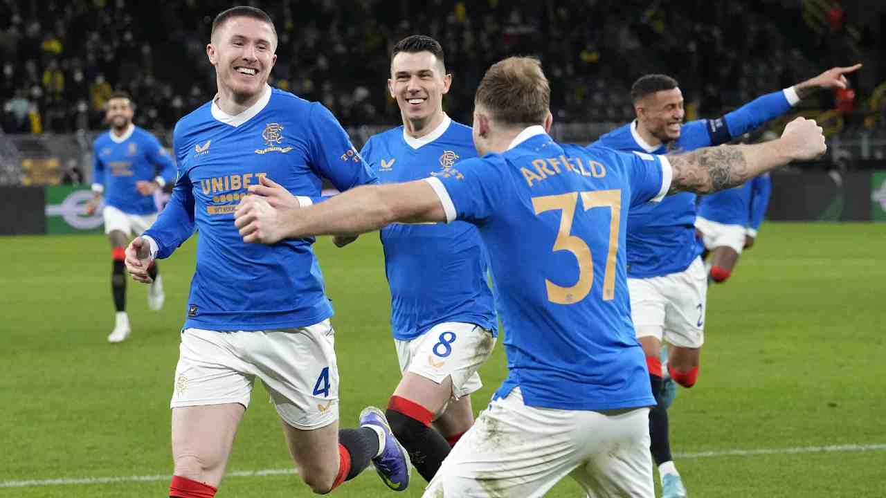 A Rangers players jubilation