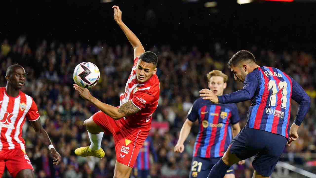 L’Almeria impegnato sul campo del Barcellona