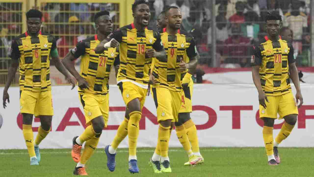 A jubilation by Ghana players