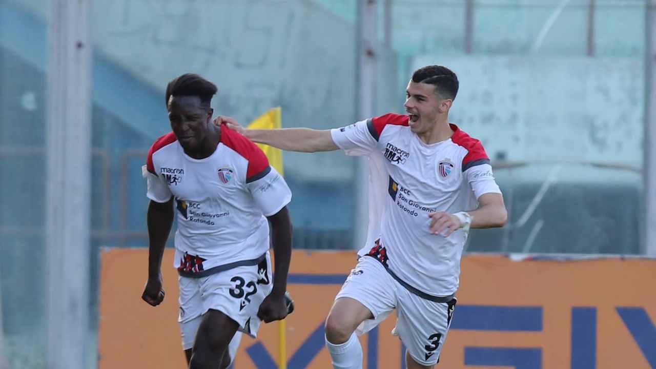 Ein Jubel der Spieler von Foggia