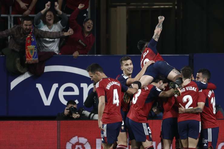 La alegría de los jugadores de Osasuna