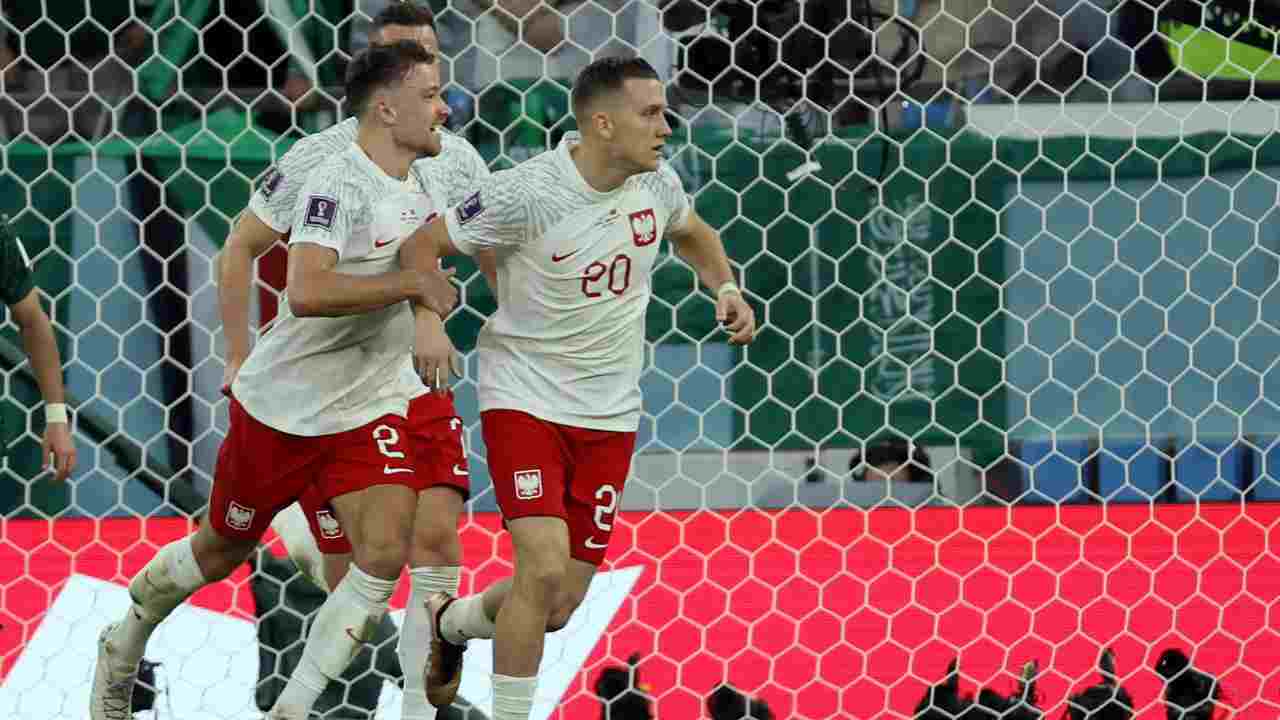 Zielinski exulta tras su gol contra Arabia Saudí