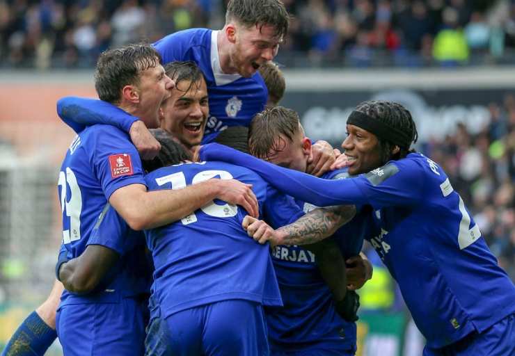 Cardiff players' jubilation