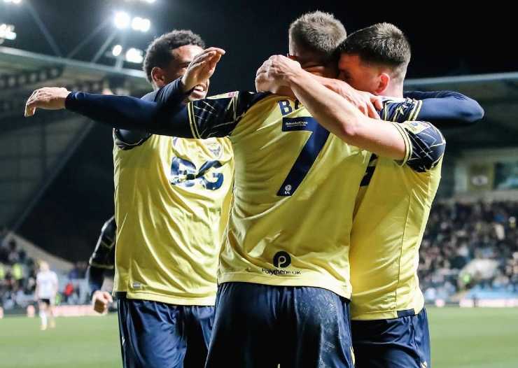 Oxford United players' jubilation