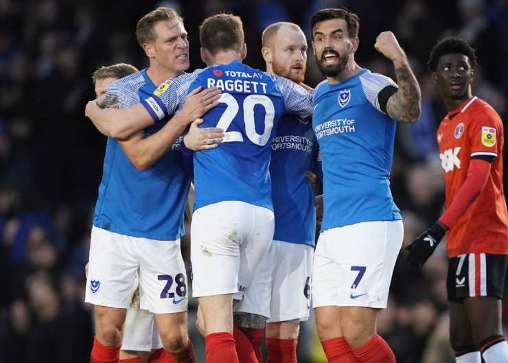 The Portsmouth players' jubilation