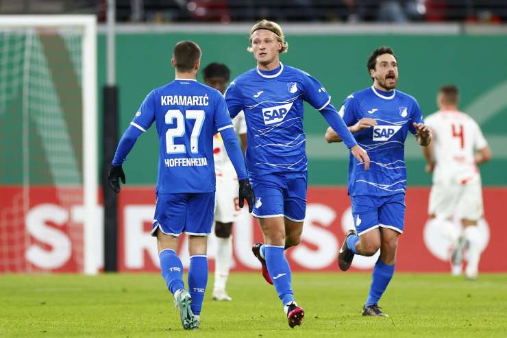 Hoffenheim striker Dolberg's exultation