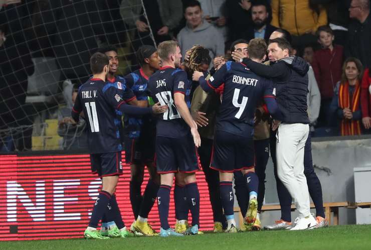 Luxembourg players' jubilation