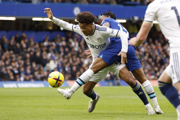 Leeds' Adams in match against Chelsea