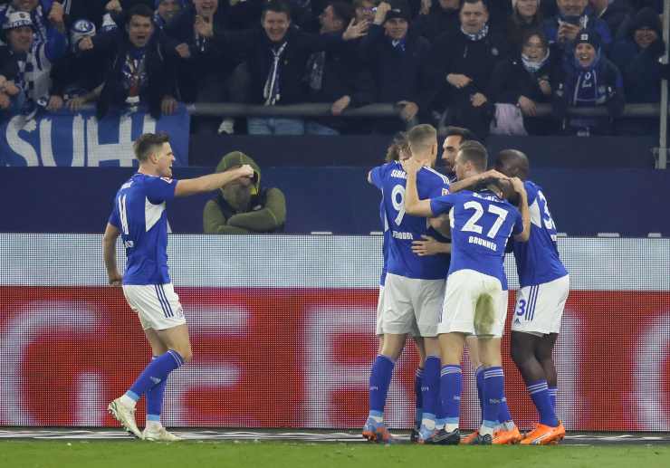 The Schalke 04 players' jubilation