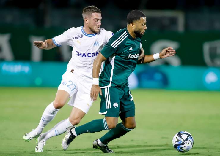 A moment of the match between Marseille and Panathinaikos