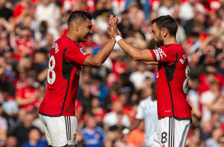 Casemiro y Bruno Fernandes