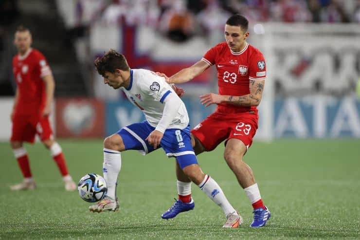 Hendriksson no jogo contra a Polónia