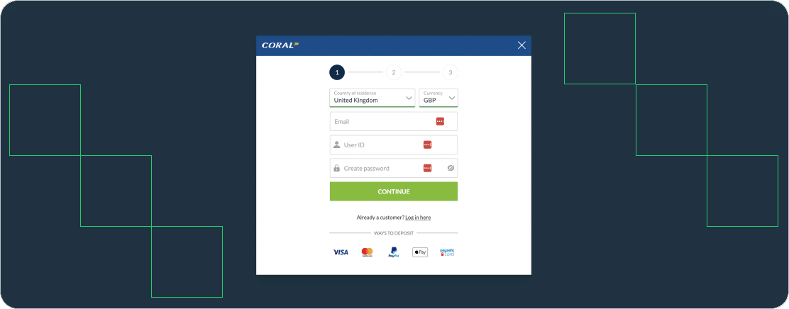 Coral Registration Step 1