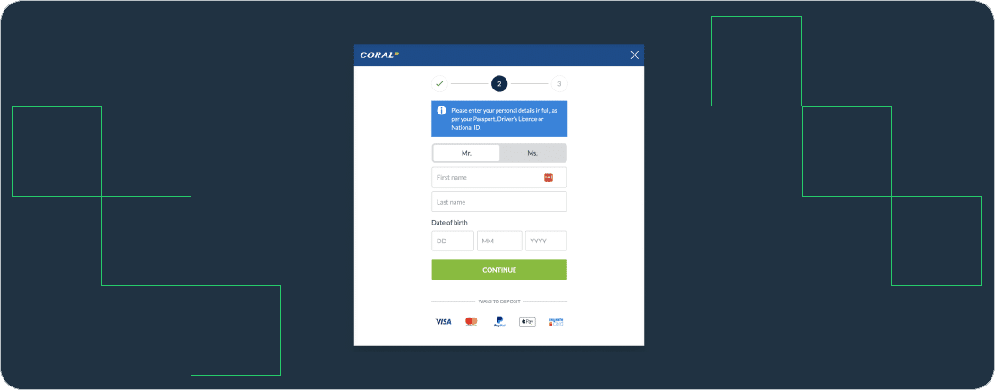 Coral Registration Step 2