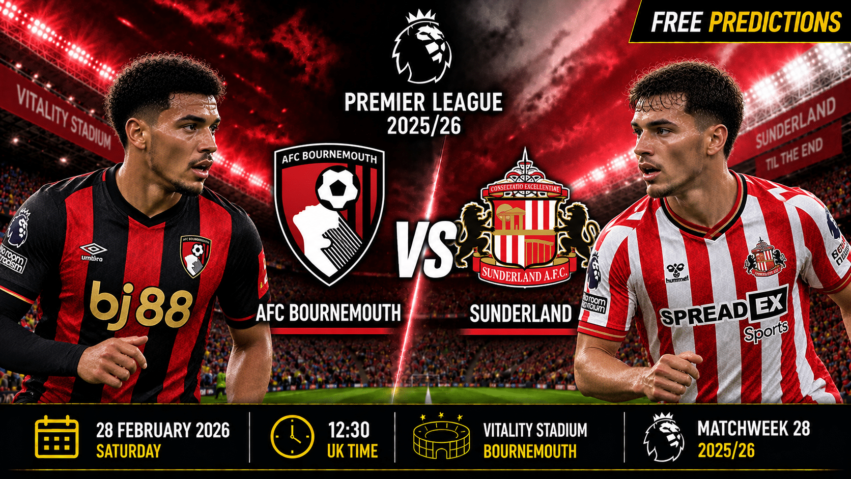 AFC Bournemouth contra Sunderland – Premier League 2025/26 AFC Bournemouth contra Sunderland – Premier League 2025/26