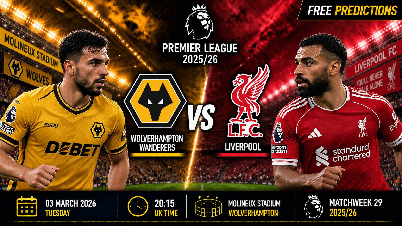 Wolverhampton Wanderers contra Liverpool – Premier League 2025/26 Wolverhampton Wanderers contra Liverpool – Premier League 2025/26