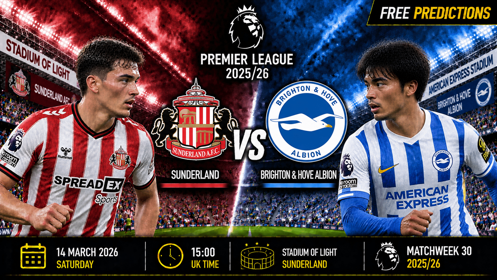 Sunderland vs Brighton & Hove Albion – Premier League 2025/26 Sunderland vs Brighton & Hove Albion – Premier League 2025/26