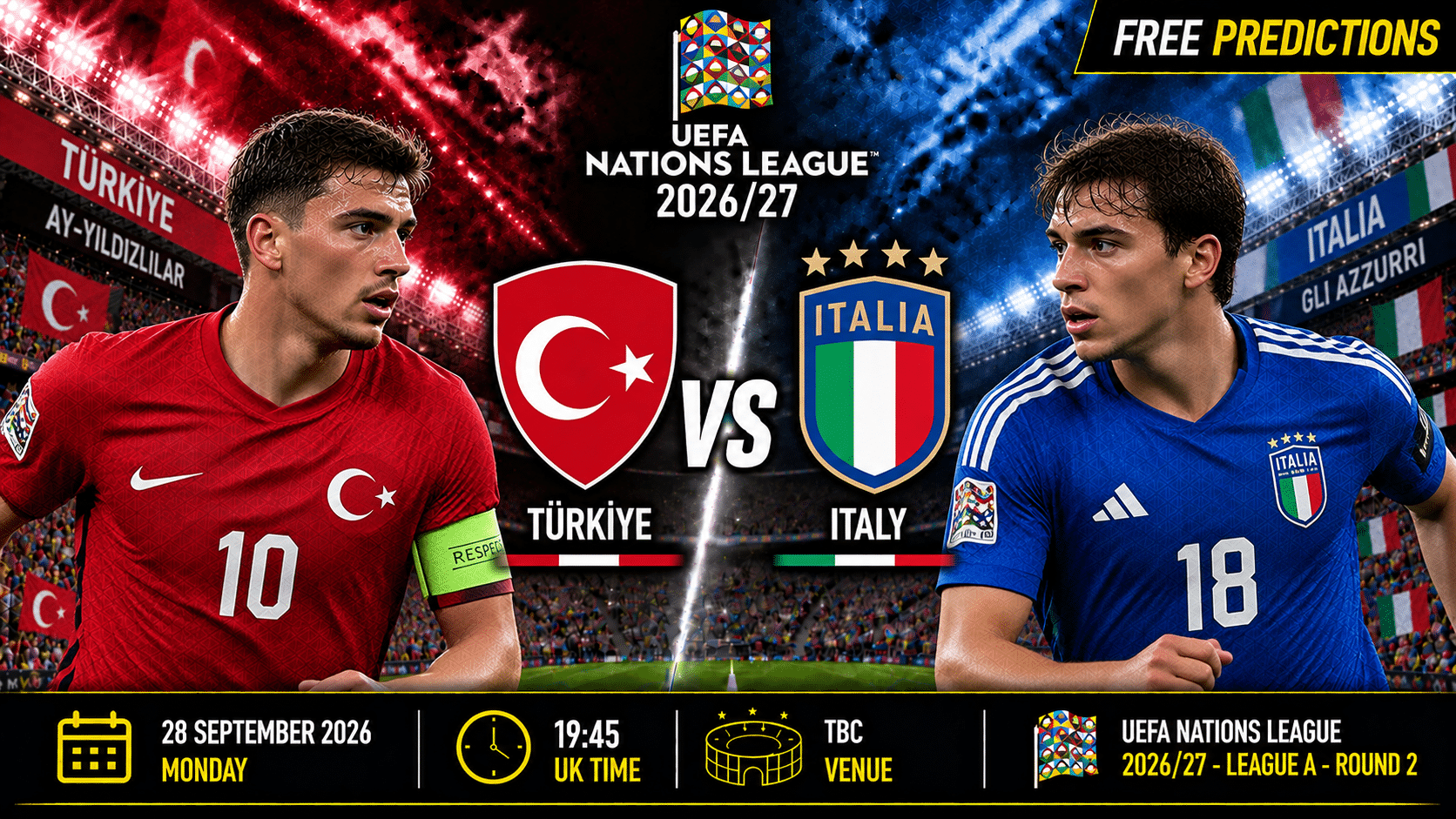 Turkey vs Italy – UEFA Nations League 2026/27 Turkey vs Italy – UEFA Nations League 2026/27