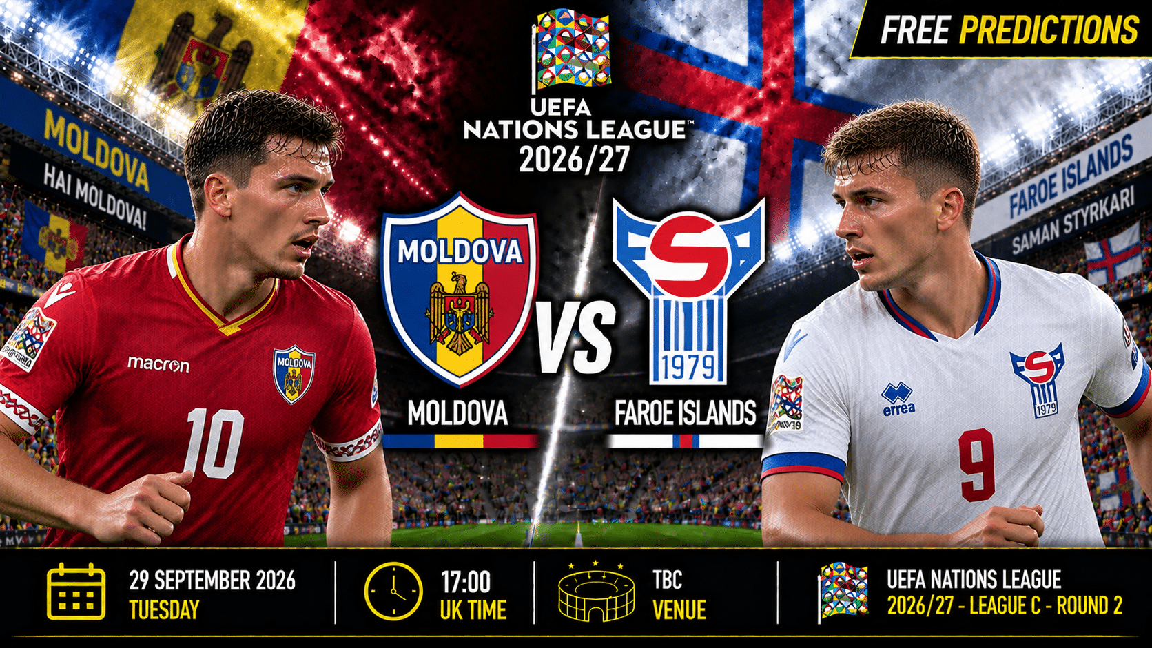 Moldova mod Færøerne – UEFA Nations League 2026/27 Moldova mod Færøerne – UEFA Nations League 2026/27