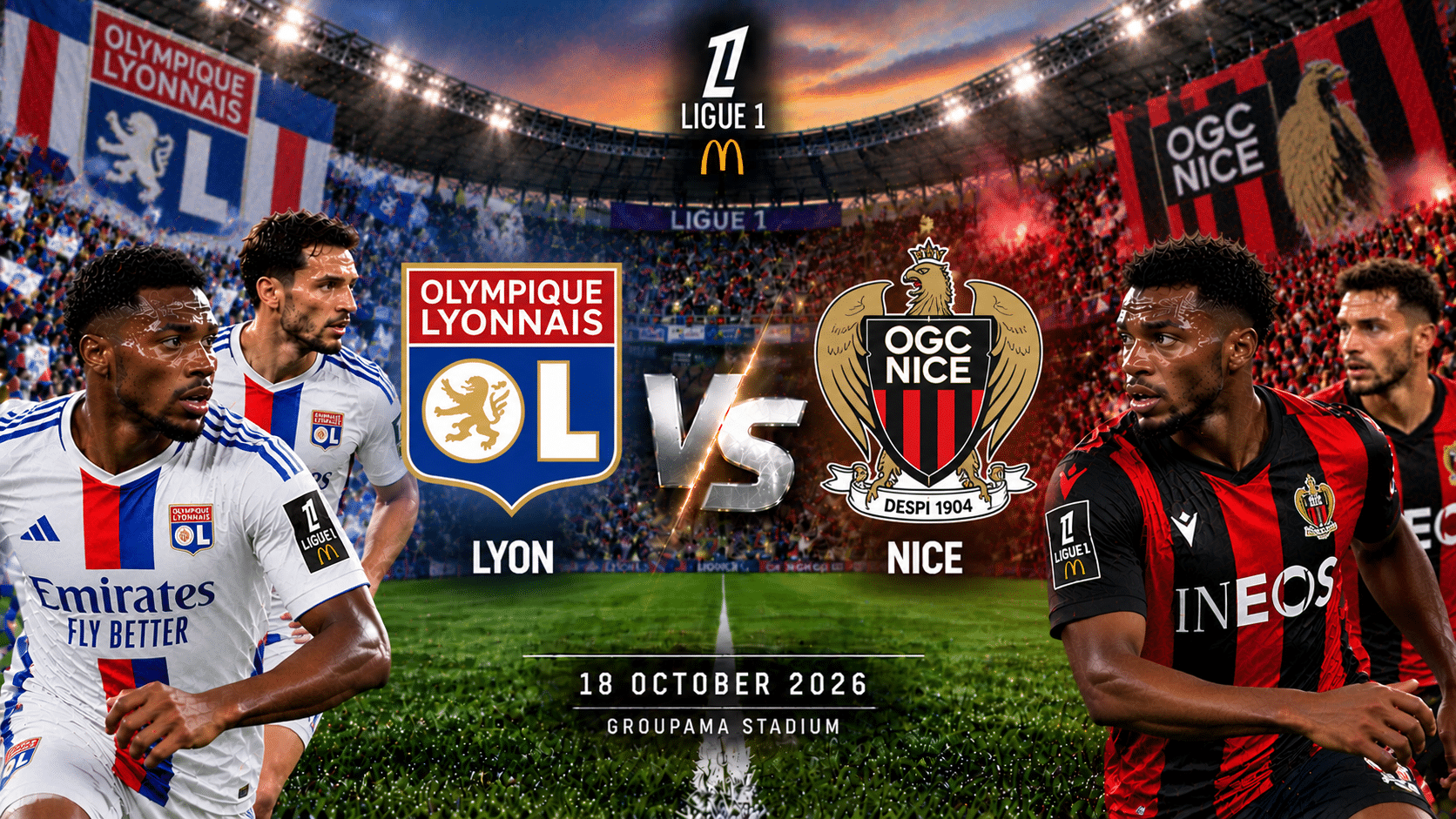 Lyon – Niza – Ligue 1 francesa 2026/27 Lyon – Niza – Ligue 1 francesa 2026/27