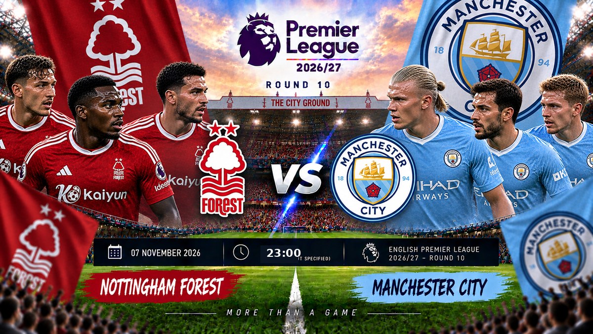 Nottingham mod Manchester City – Den engelske Premier League 2026/27 – 10. runde Nottingham mod Manchester City – Den engelske Premier League 2026/27 – 10. runde