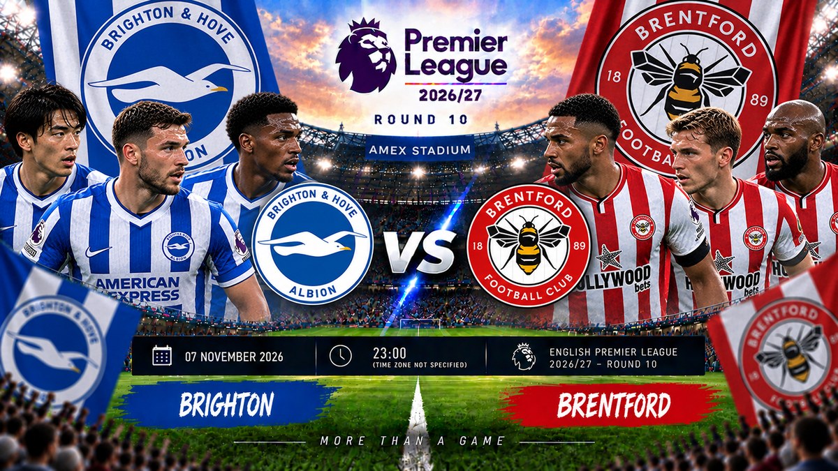 Brighton mod Brentford – Den engelske Premier League 2026/27 – 10. runde Brighton mod Brentford – Den engelske Premier League 2026/27 – 10. runde