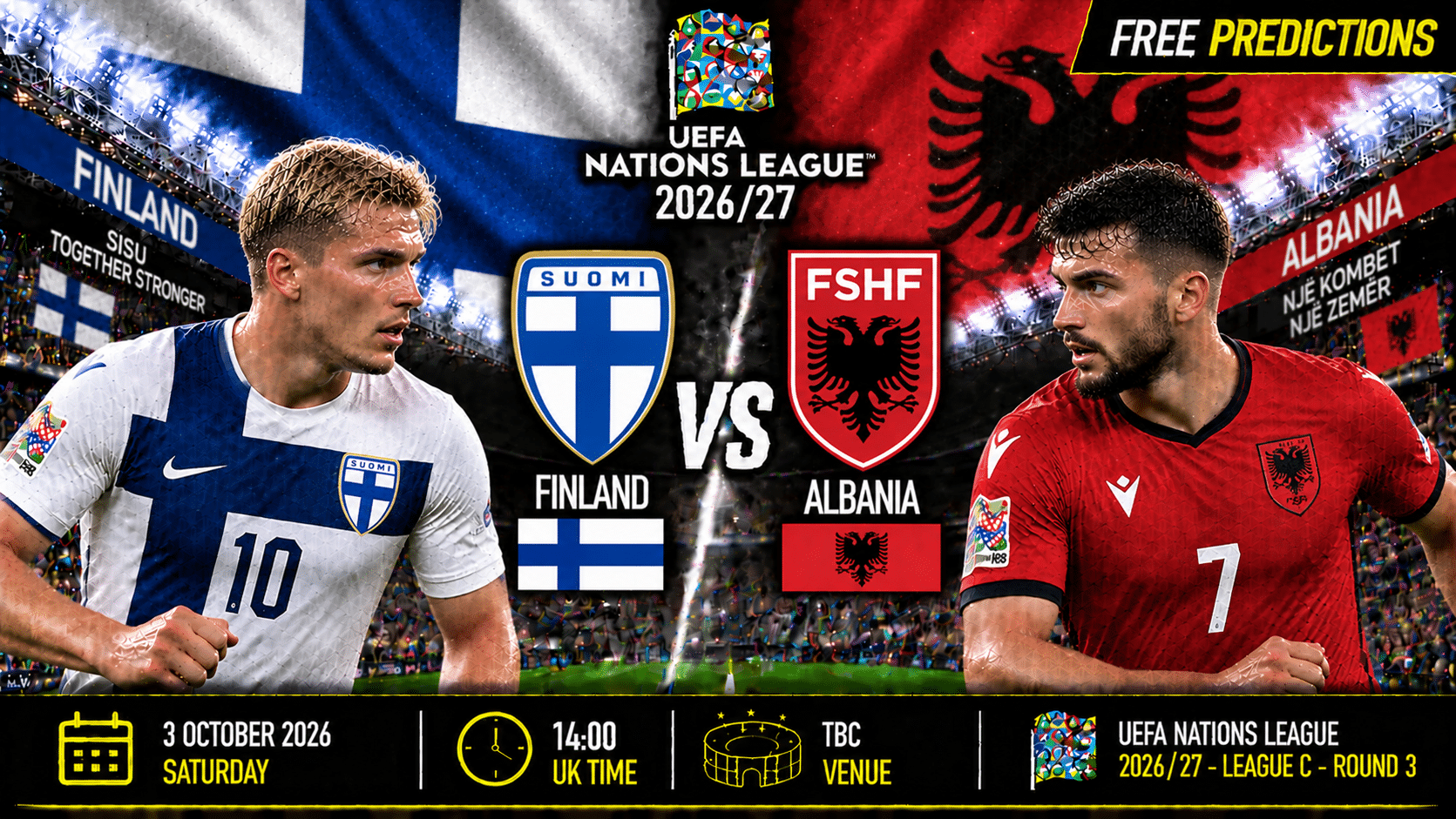 Finland mod Albanien – UEFA Nations League 2026/27 Finland mod Albanien – UEFA Nations League 2026/27