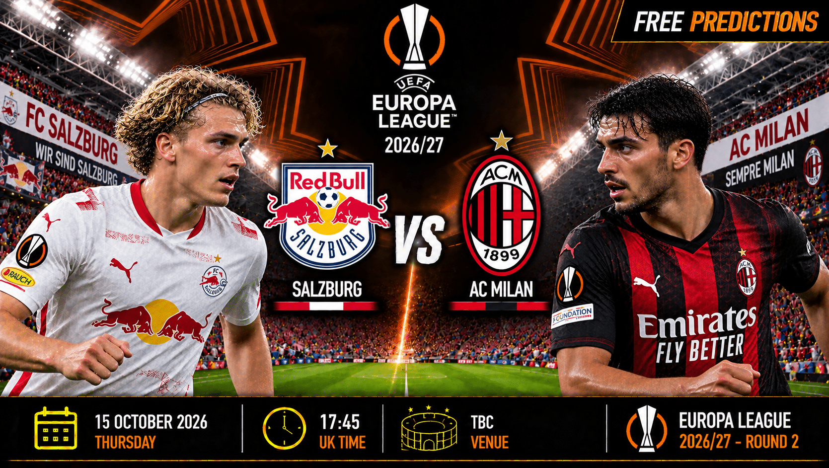 Salzburgo vs AC Milan – Liga Europa 2026/27 Salzburgo vs AC Milan – Liga Europa 2026/27