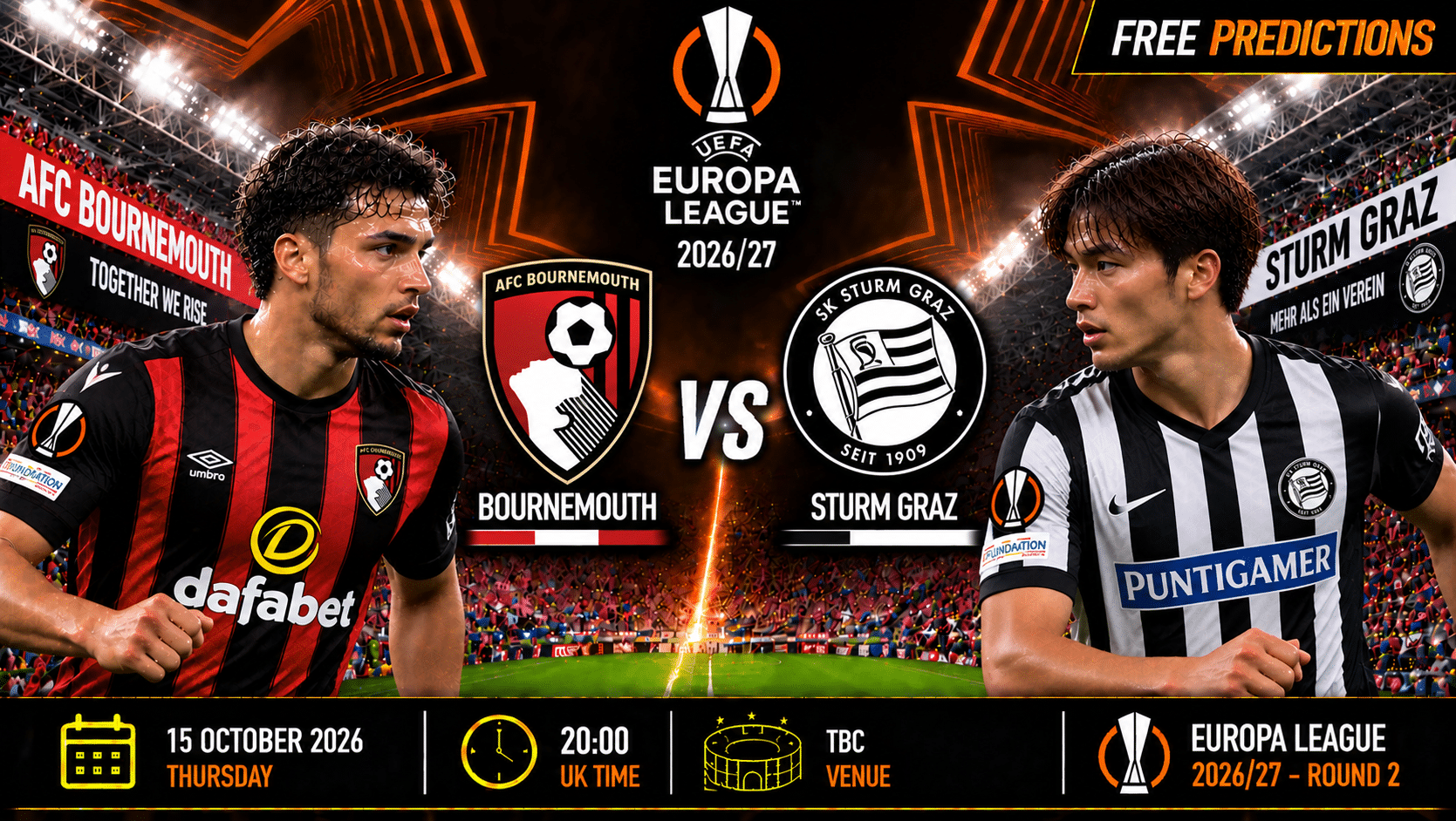 Bournemouth mod Sturm Graz – Europa League 2026/27 Bournemouth mod Sturm Graz – Europa League 2026/27