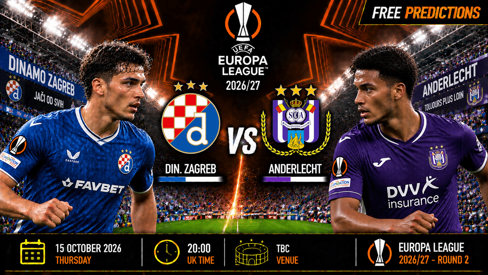 Din. Zagreb vs Anderlecht – Europa League 2026/27 Din. Zagreb vs Anderlecht – Europa League 2026/27