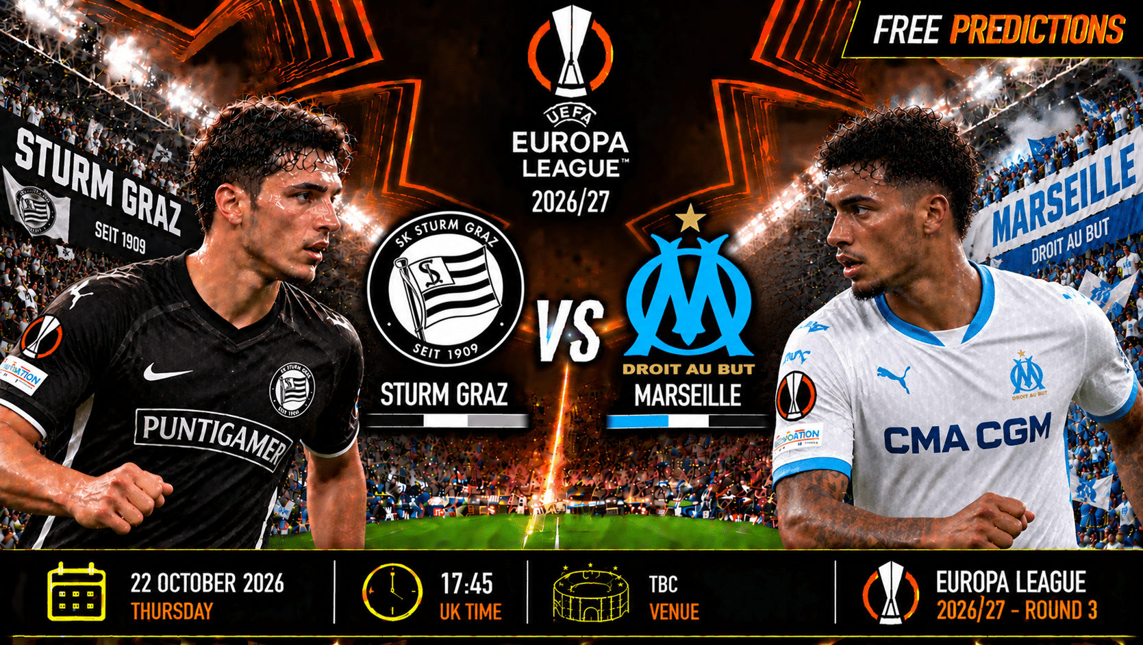 Sturm Graz mod Marseille – Europa League 2026/27 Sturm Graz mod Marseille – Europa League 2026/27
