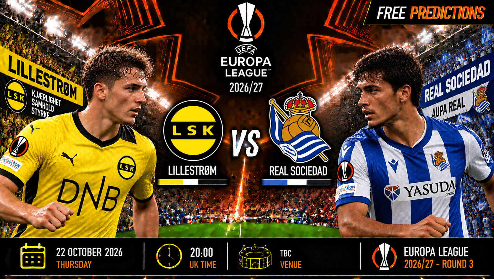 Lillestrom contra Real Sociedad – Europa League 2026/27 Lillestrom contra Real Sociedad – Europa League 2026/27
