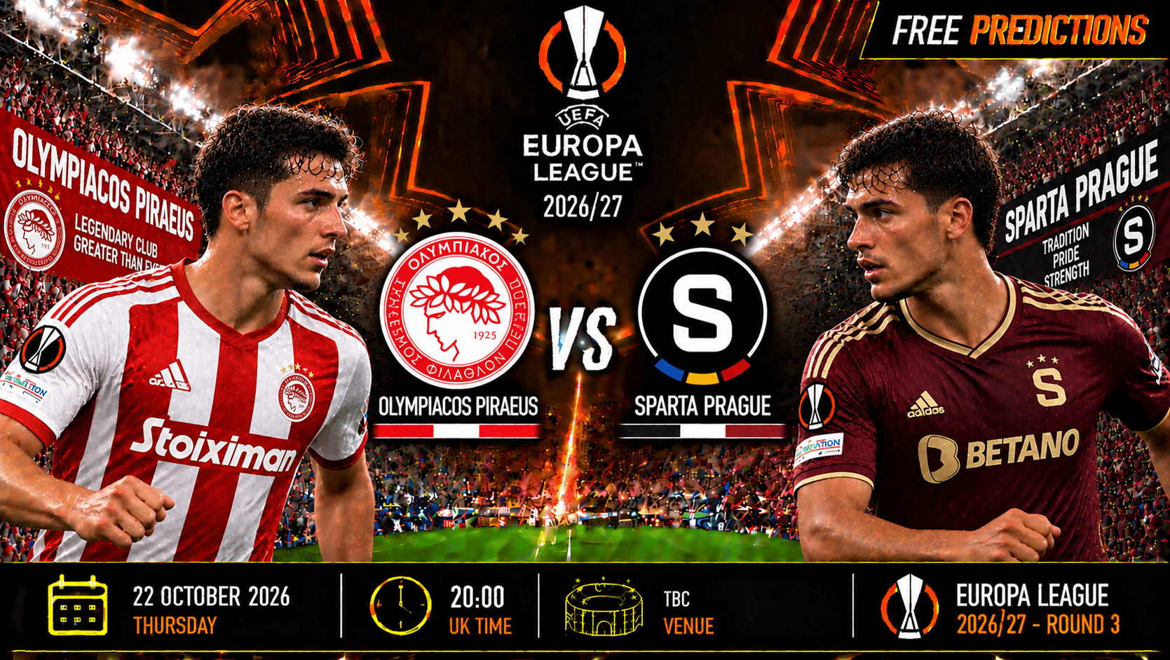 Olympiacos Piraeus vs Sparta Prague – Europa League 2026/27 Olympiacos Piraeus vs Sparta Prague – Europa League 2026/27