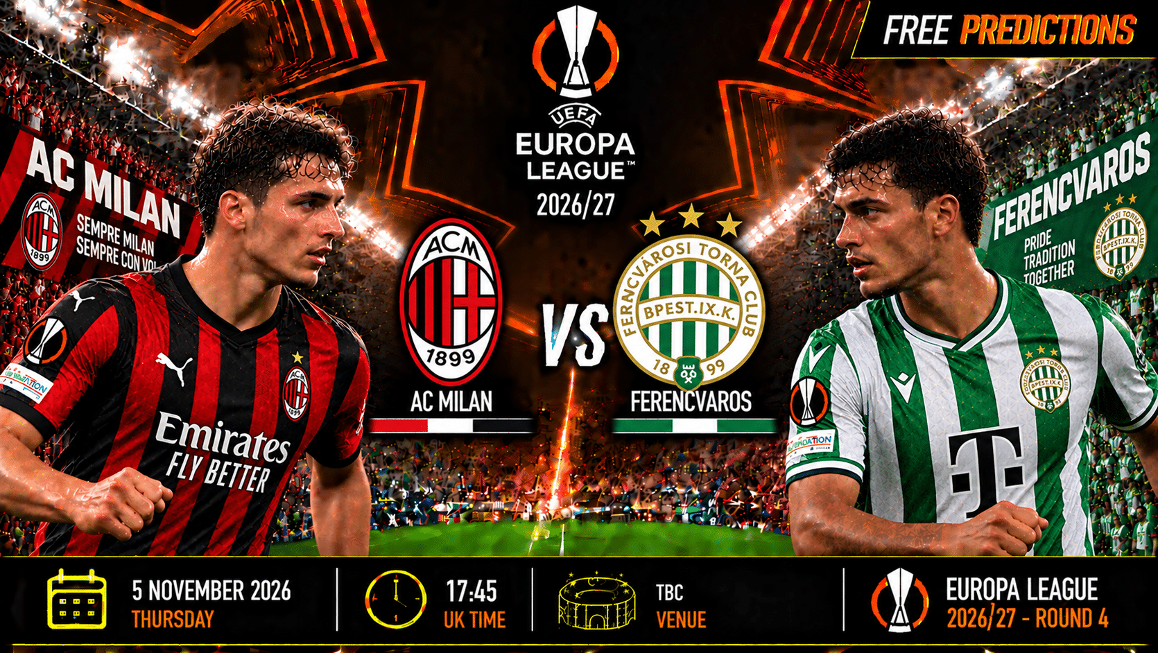 AC Μίλαν εναντίον Φερεντσβάρος – Europa League 2026/27 AC Μίλαν εναντίον Φερεντσβάρος – Europa League 2026/27