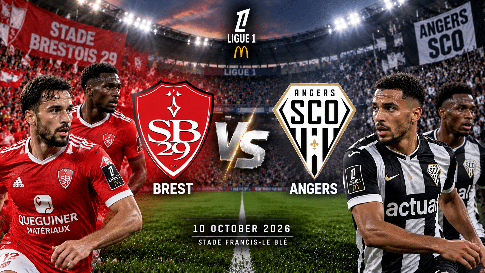 Brest – Angers – Ligue 1 francesa 2026/27 Brest – Angers – Ligue 1 francesa 2026/27